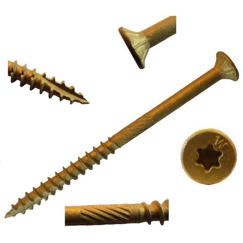 (1,000 Count) Big Timber BTX10312 10 x 3-1/2″ Bronze Star Flat Head Screws