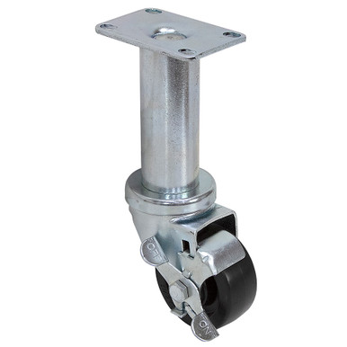 3" x 1-1/4" Swivel Plate Caster w/Brake
