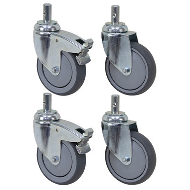 5 X 1-1/4Round Stem Swivel Caster Set 880 lb capacity Tente