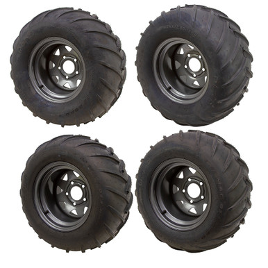23x10.50-12 24x12.00-12 Steel Wheel 22 MAG OFF ROAD Bar Lug Tires set of 4