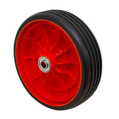 7.75" x 2.125" Black Rubber Tire w/ Orange Plastic Rim