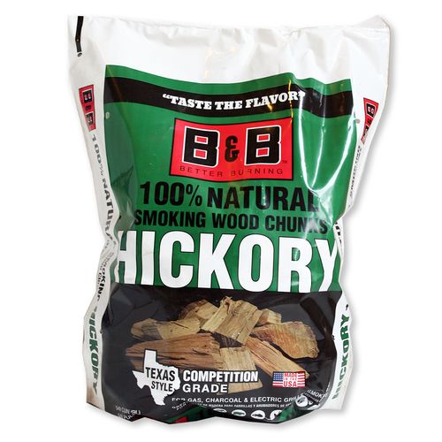 B&B Hickory Smoking Wood Chunks 549 Cubic Inch Bag