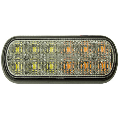 5" 12 LED 6 Amber & 6 Clear Strobe Light Buyers Products 8891602