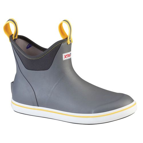 XTRATUF 6" Men's Ankle Deck Boot, Gray/Yellow, 13