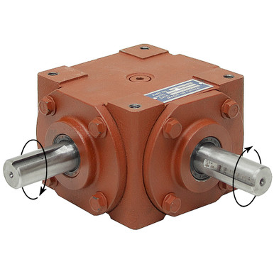 1:1 32 HP Right Angle Gearbox Same Rotation In/Out Both Keyed