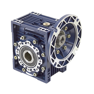 Aluminum Right Angle Worm Gear Reducer, 63 mm C.D., 50/1, 56C Input Flange, Hollow Bore Output Worldwide CALM63-50/1-56C