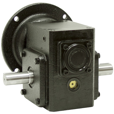 5:1 Right Angle Cast Iron Worm Gear Reducer 2.83 HP 56C Dual Output Worldwide HDRF-175-5-DE-56C