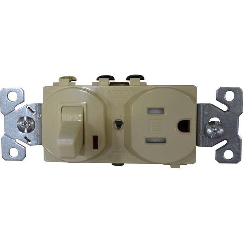 SINGLE POLE SWITCH & RECEPTACLE-IVORY