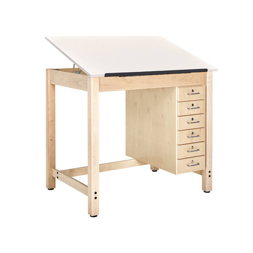 Diversified Spaces 1-Piece Adjustable Drawing Table w/Drawers