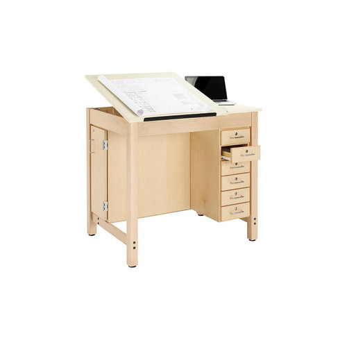 Diversified Spaces 2-Piece Adjustable Drawing Table w/Drawers & Board Storage
