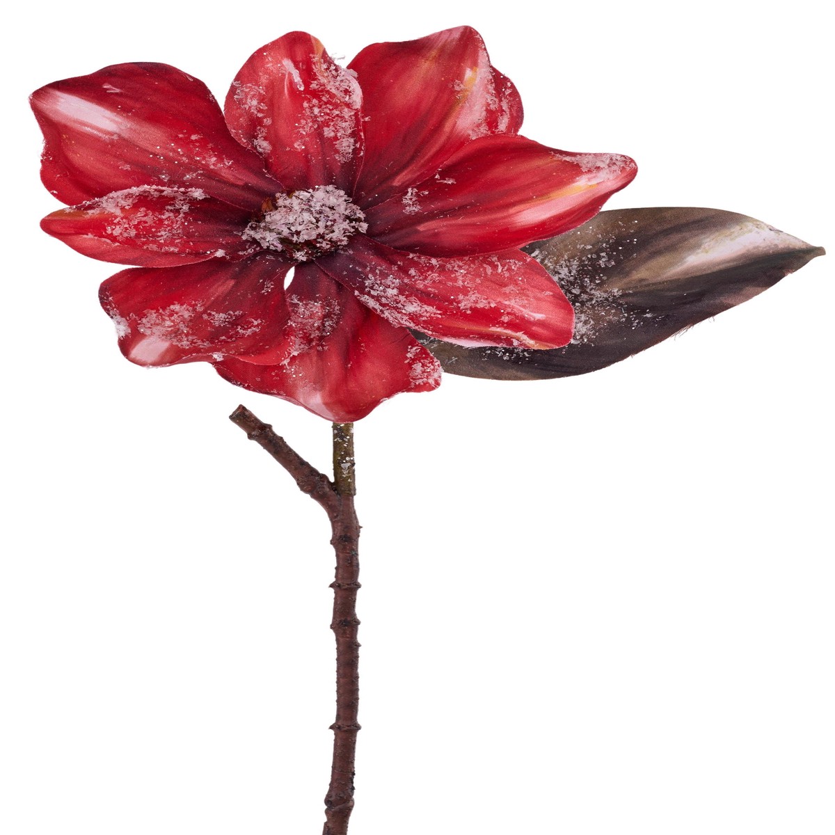 17" Red Magnolia Flower Stem