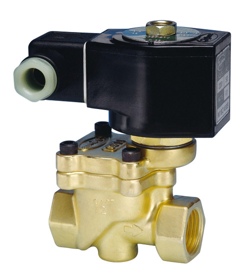 Jefferson Valves 1390 Series 2-Way Brass Explosion Proof Solenoid Valves - Normally Closed - 3/8 in., 120/60V AC Voltage