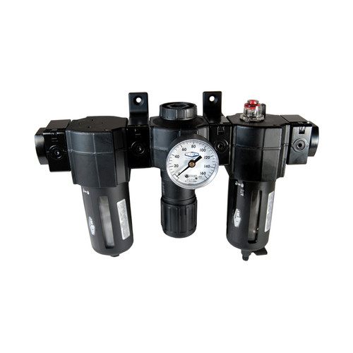 Dixon Series 1 E74 3/8 in. Standard Combo Unit with Transparent Bowl & Guard - Manual Drain