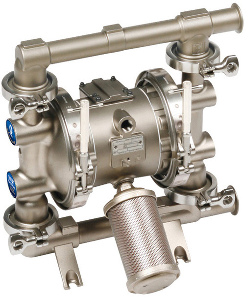 Graco 1040 FDA-Compliant 1 in. Double Diaphragm Sanitary Pumps w/ SST/PTFE O-Rings, PTFE Diaphragm & Balls