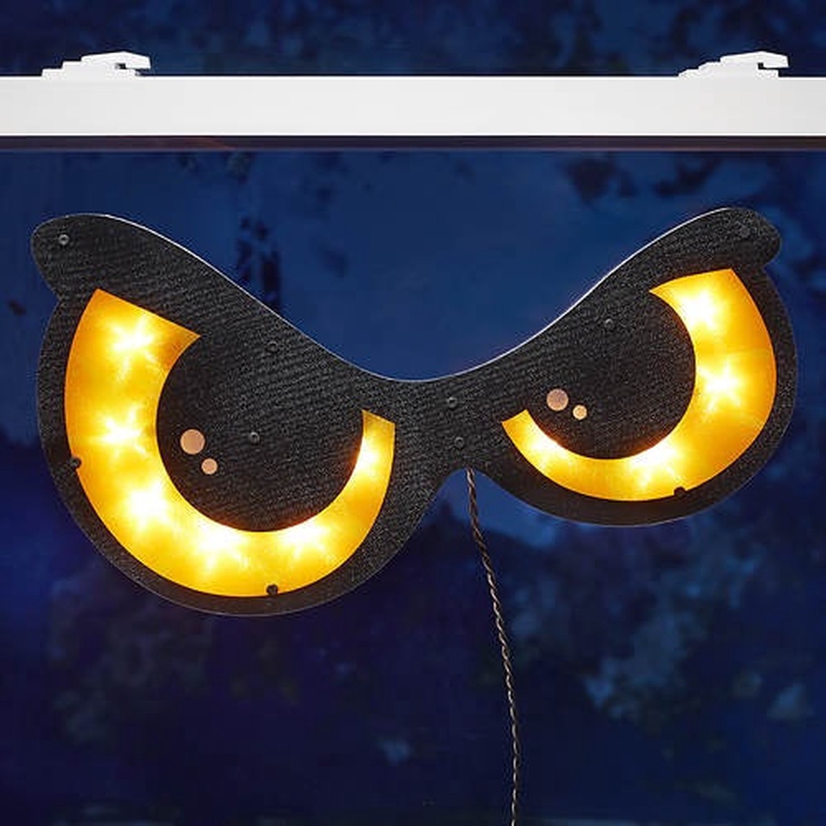 20" Lighted Shimmering Orange Eyes Decoration