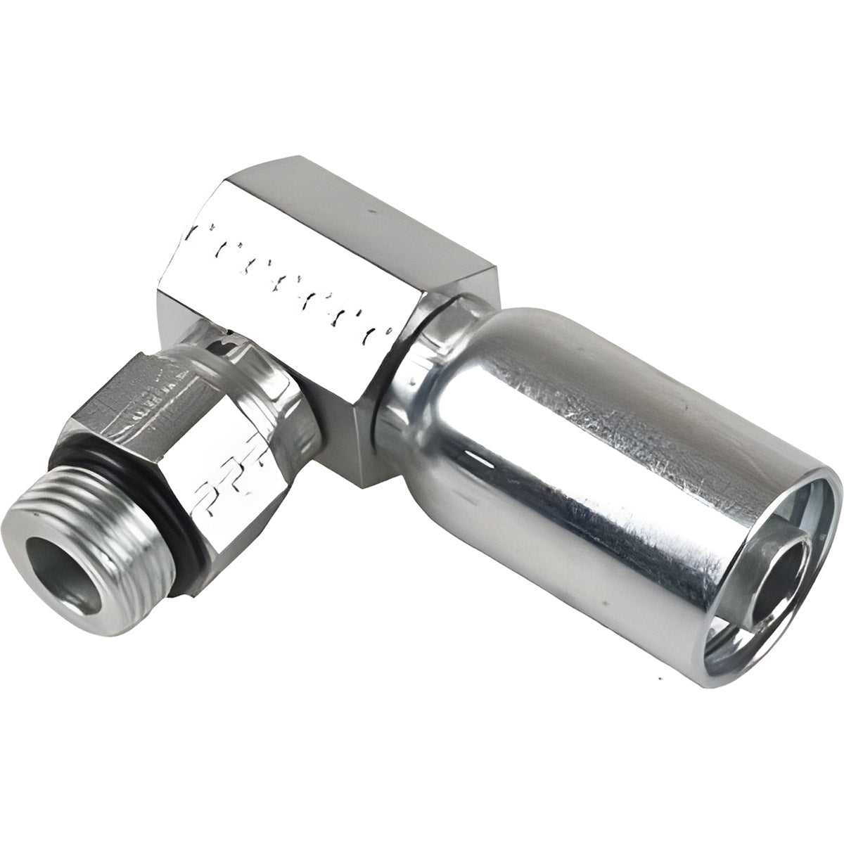 1/2 INCH HOSE X 3/4 INCH - 16 ORB MALE ELBOW - 90 SWIVEL