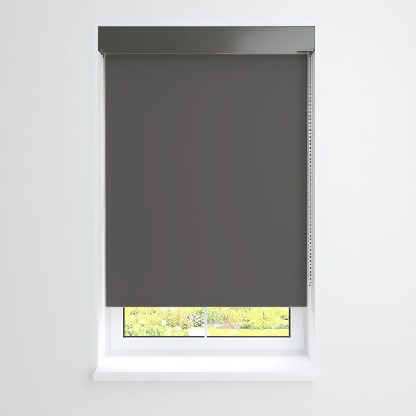 Threadwell Manual Roller Shade For Windows 12"-24"W X 84"H Blackout Grey