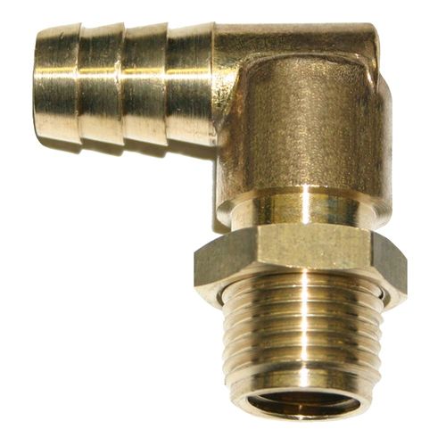 Brass L Nozzle Body, 1/2 Inch Hose Barb, 11/16 Inch Thread