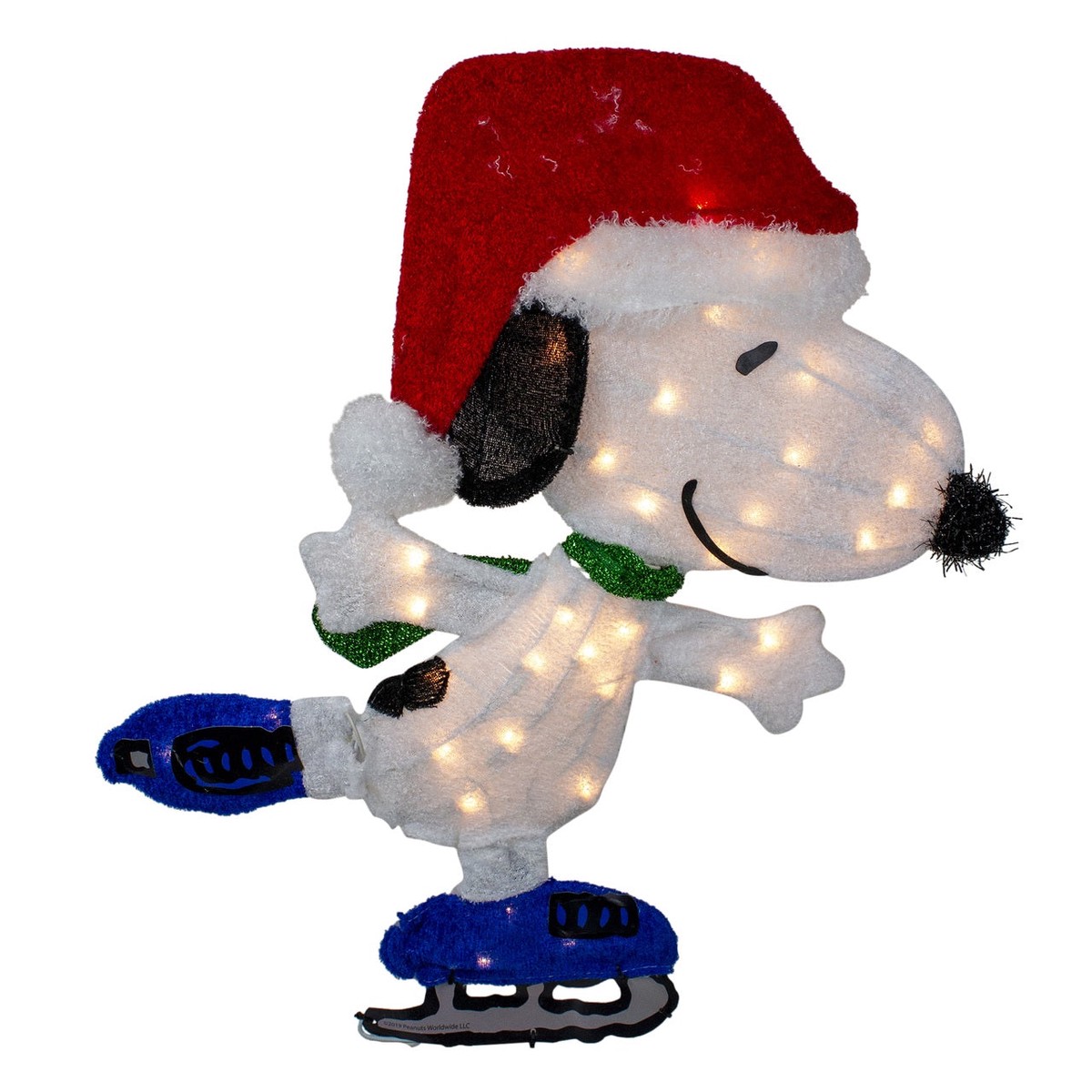 24" Pre-Lit Peanuts Snoopy on Ice Skates Outdoor Holiday Decoration