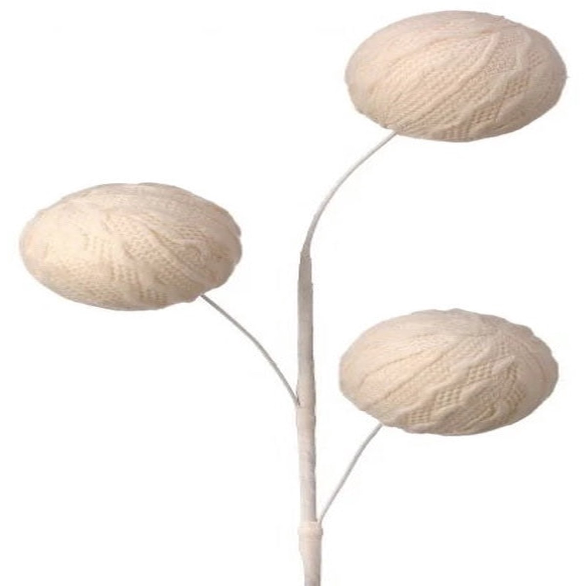 28" Cream Sweater Ball Pick Spray