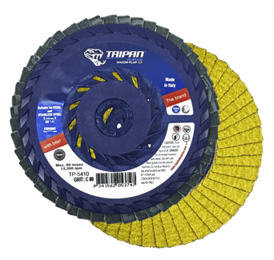 4 1/2" x 5/8-11" Nut Arbor, 40/60 Grit Flap Disc Type-27 (10/Pkg)