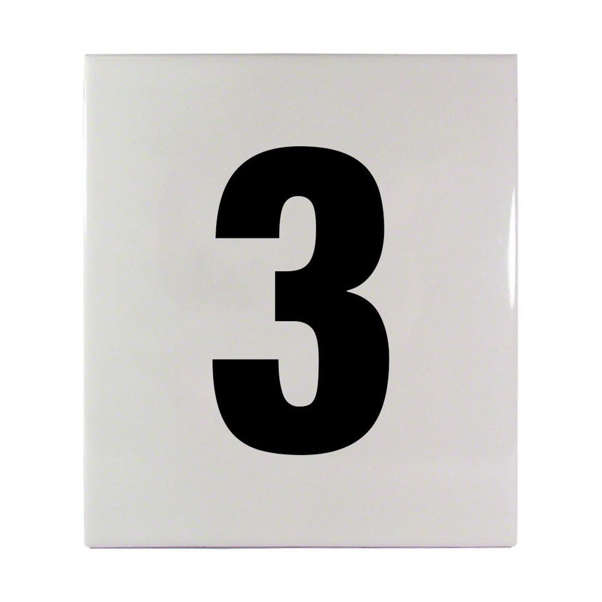 3 Ceramic Smooth Tile Depth Marker 6 Inch x 6 Inch with 4 Inch Lettering