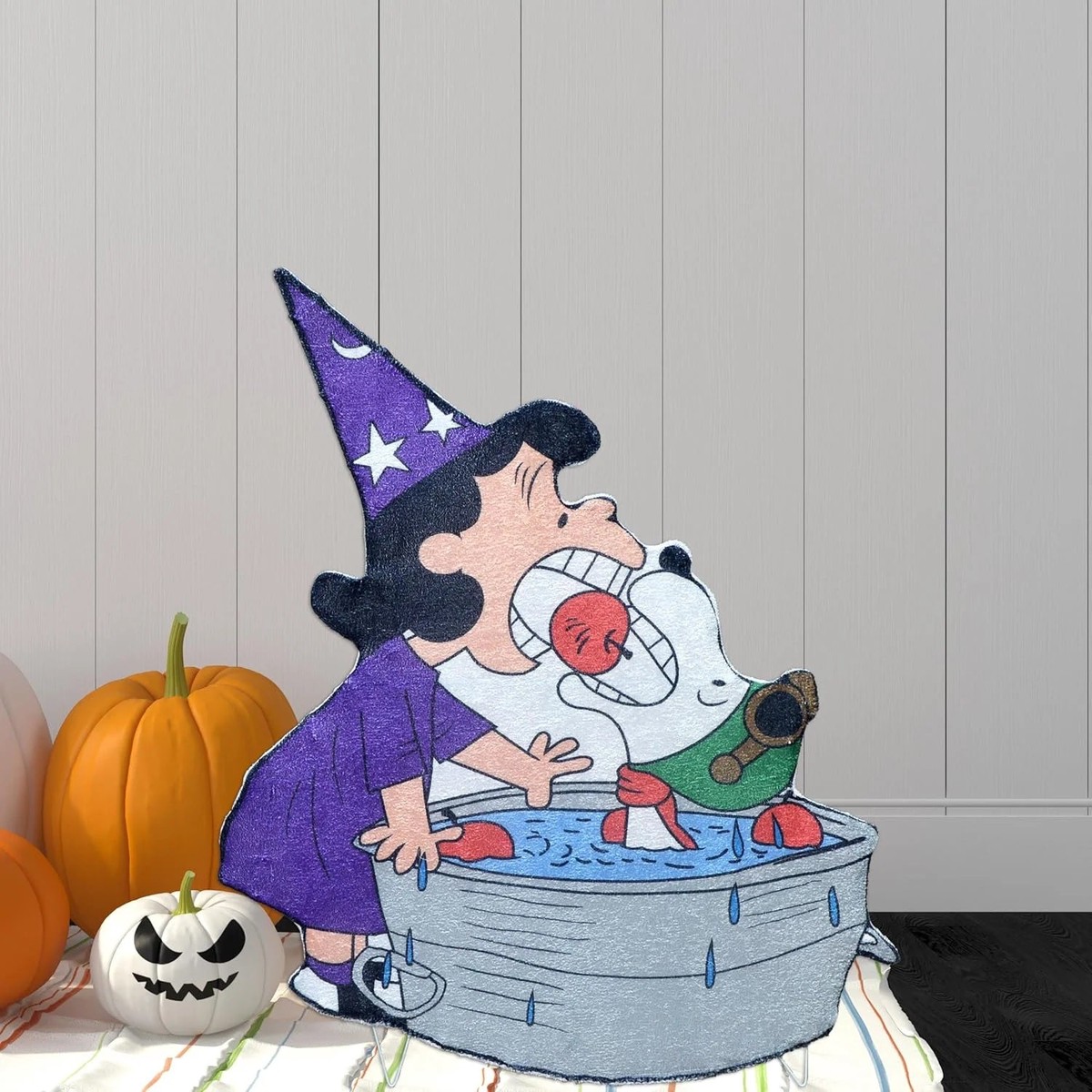 3' Peanuts Lucy & Snoopy Bobbing for Apples LED Halloween Decoration