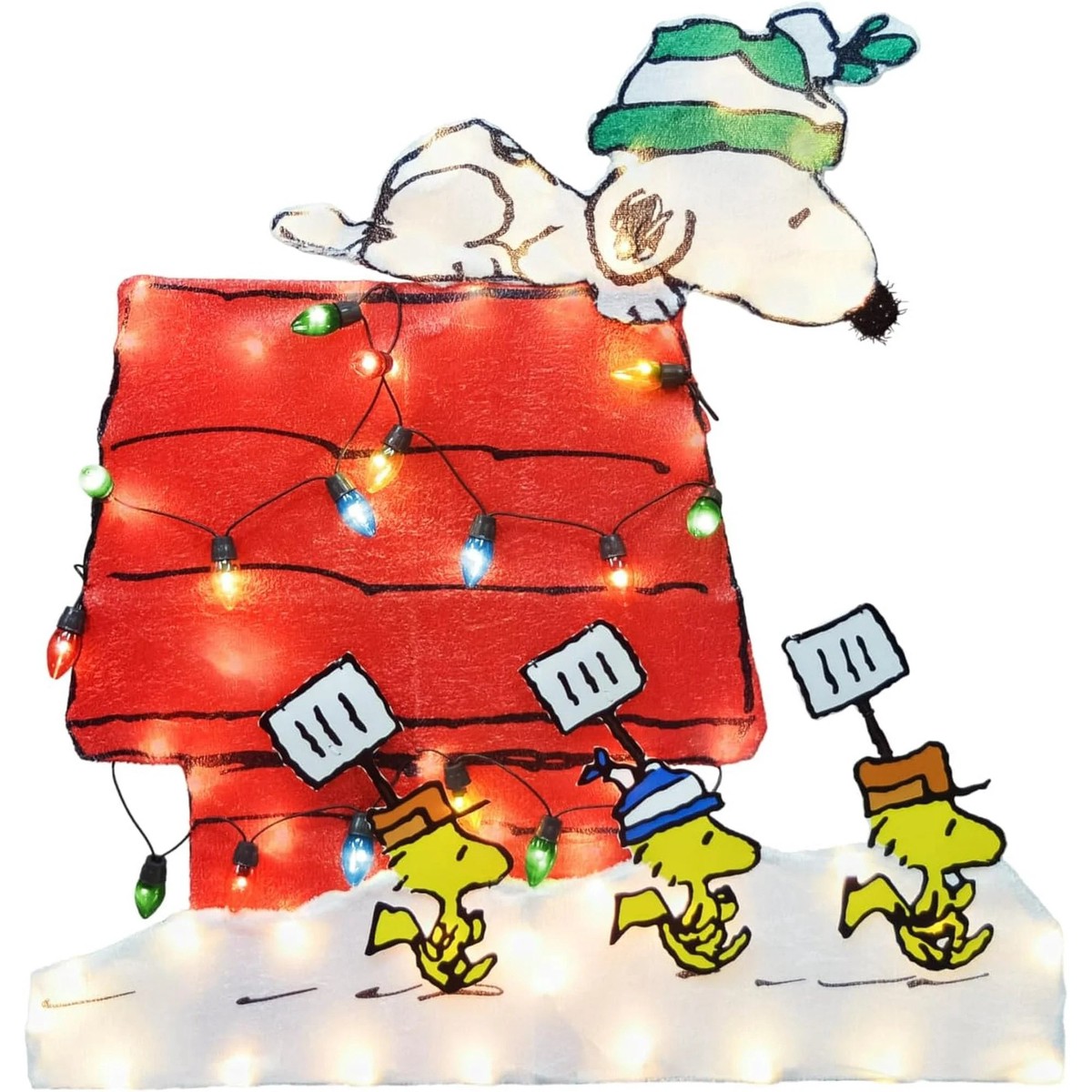 30" Peanuts LED Snoopy on Doghouse Christmas Yard Decoration