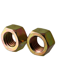 1-1/8"-7 Finished Hex Nuts, Grade 8, Coarse, Medium Carbon Steel, Zinc-Yellow Cr6 (25/Pkg.)