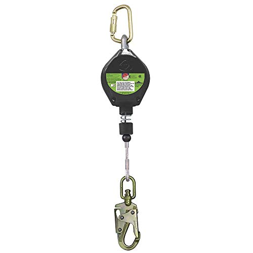 PeakWorks V845533010LE LE SRL - 3/16" Galvanized Steel Cable - Aluminum Housing - Type 2 - Snap Hook - 10'