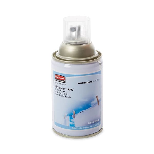 Rubbermaid Commercial Microburst 9000 Odor Neutralizer/Air Freshener Aerosol Refill, Linen Fresh