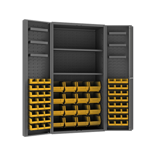 Durham Mfg Heavy-Duty Bin Cabinet, 64 Bins
