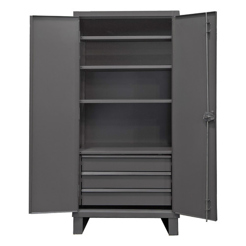 Durham Storage Cabinet, 4 Shelves, 3 Drawers, 36"W x 24"D x 78"H