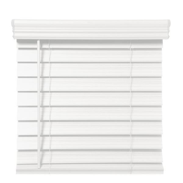 Champion 2.5 In. Embossed Faux Wood 30 In. X 64 In. Room Darkening Blind, White