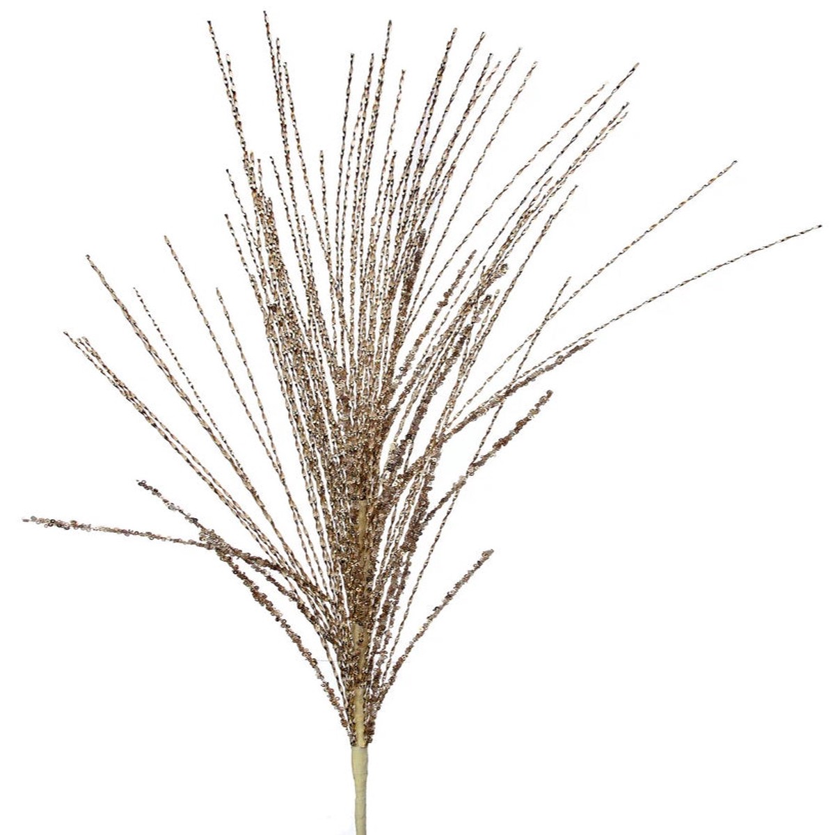 38" Twisted Metallic Champagne Gold Grass Spray