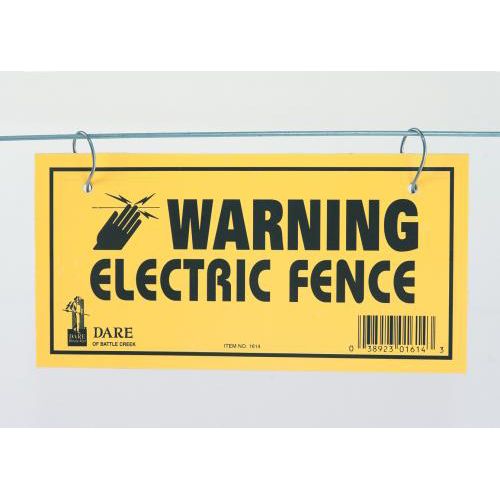 Electric Fence Warning Signage, 4 In. x 8 In., 3 Pack