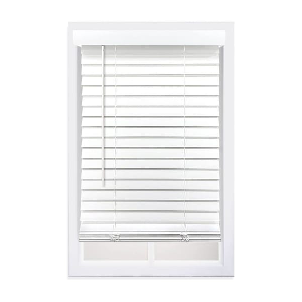 St. Charles 2" Smooth Faux Wood Blind, White, 24" X 64"