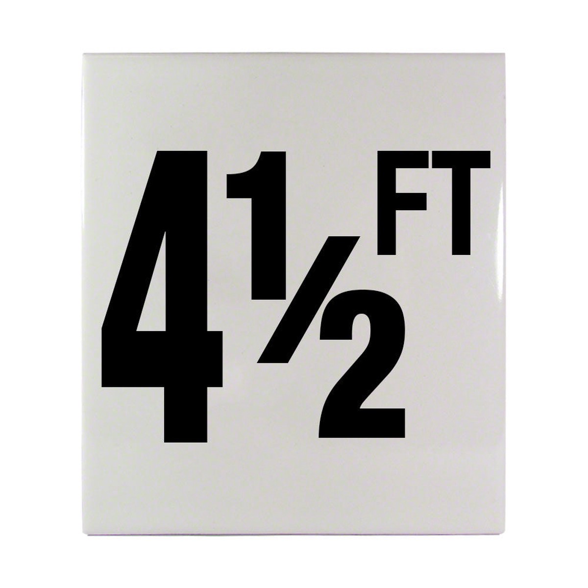 4 1/2 FT Ceramic Smooth Tile Depth Marker 6 Inch x 6 Inch with 4 Inch Lettering