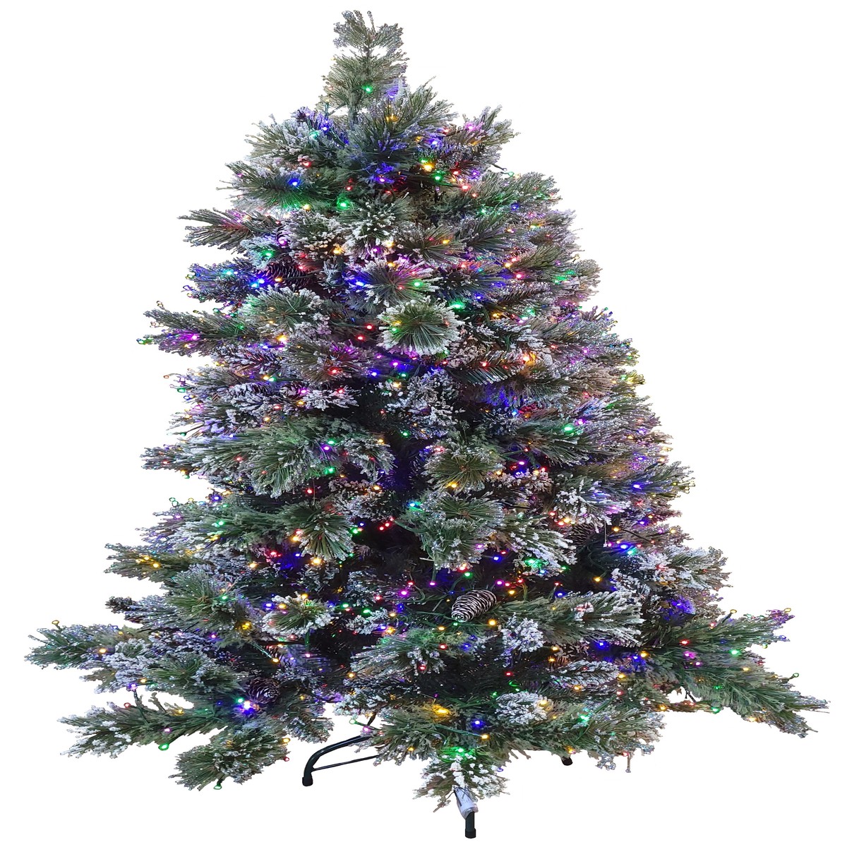 4.5' Flocked Crystal Elegance Galaxy LED PowerConnect Pre-Lit Artificial Christmas Tree