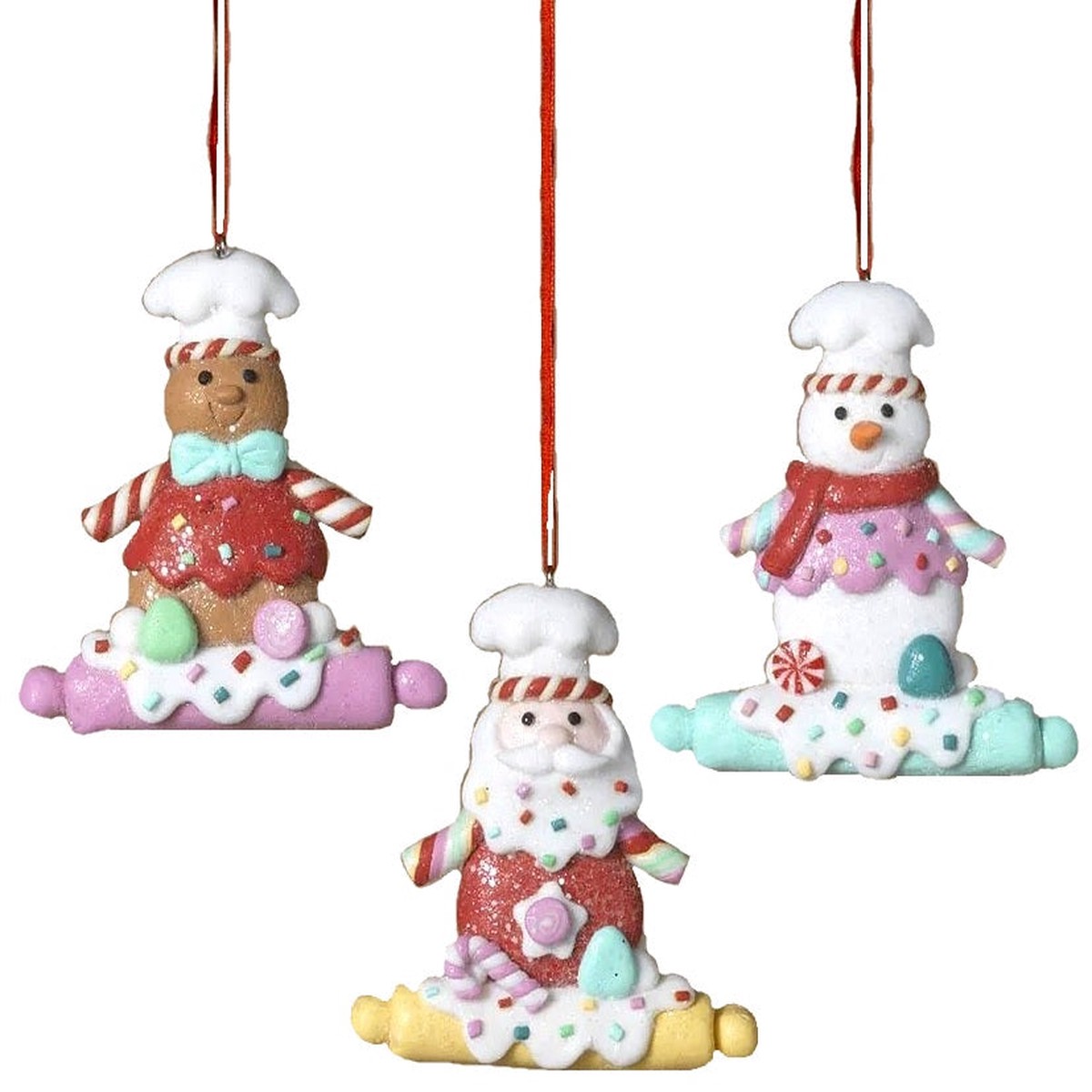 4" Pastel Clay Chef Christmas Ornament
