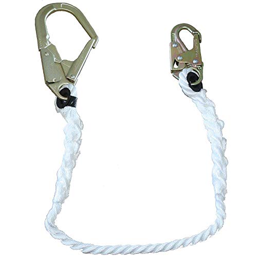 PeakWorks 4' (1.2 m) - Snap & Form Hooks - Fall Arrest Restraint Lanyard Connector, 5/8" (16 mm) Rope, V8151204