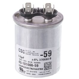 Rheem-Ruud 43-101666-59 Single Round Capacitor 5 MFD 370V