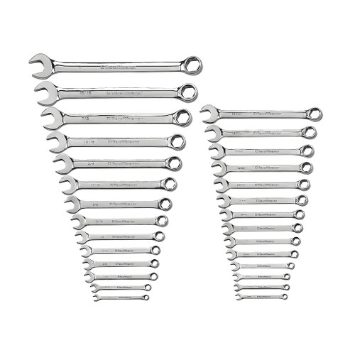 GearWrench 6-Point Combination SAE/Metric Wrench Set, 28-Piece