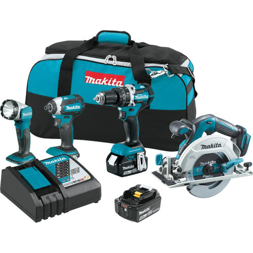 Makita 18V LXT Lithium-Ion Brushless Cordless 4-Tool Combo Kit (5.0Ah)