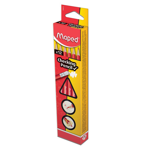 Maped Red Checking Pencils, 12-Pack