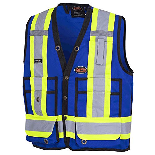 Pioneer V1010180 Hi-Viz Surveyor’s Safety Vest, Royal
