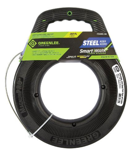 Greenlee FTS438DL-250 SmartMARK Laser Etched Steel Fish Tape with Speed-Flex Leader, 250-Feet
