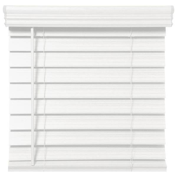 Champion 2.5 In. Embossed Faux Wood 48 In. X 48 In. Room Darkening Blind, White