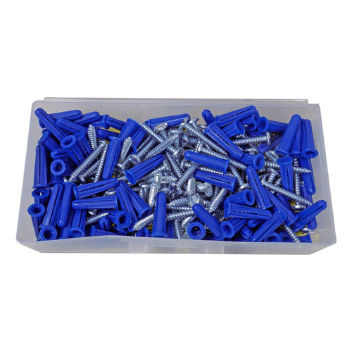 Hillman Plastic Anchor Kit Slotted Pan Head, 10-12 x 1"