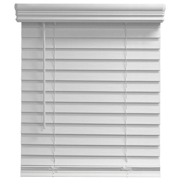 Champion 2 In. Embossed Faux Wood 71 In. X 36 In. Room Darkening Blind, White